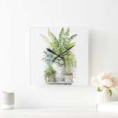 House Plants スクエア壁時計 (ホーム)