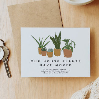House Plants Have Moved Illustrated Moving 案内状