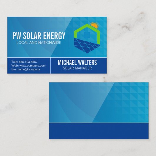 House Power太陽のロゴ | Tech Sun Energy 名刺 (正面/裏面)