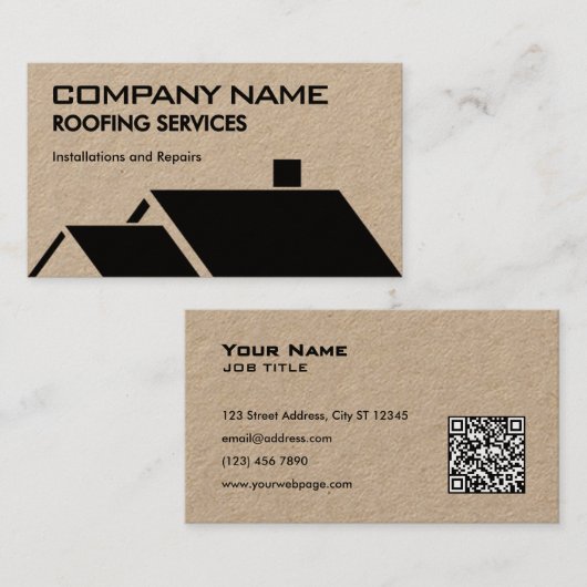 House roof geometric roofing Business Card 名刺 (正面/裏面)
