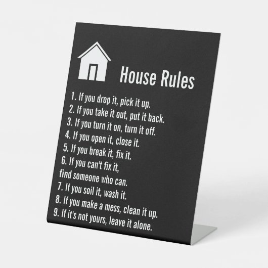 House Rules Black and White Template 台座サイン (正面)