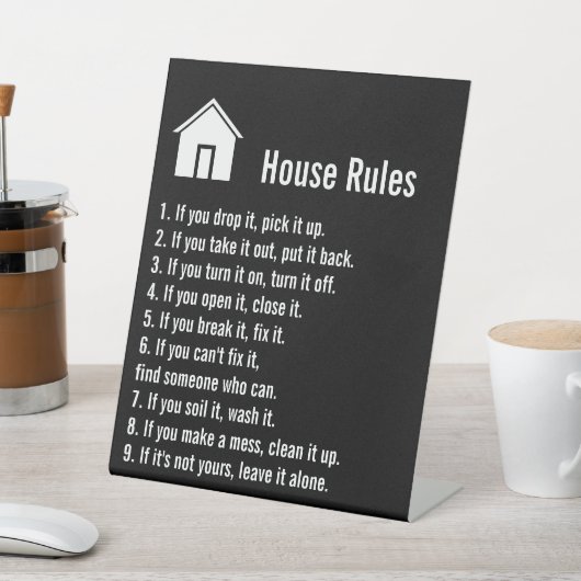 House Rules Black and White Template 台座サイン (インサイチュ)