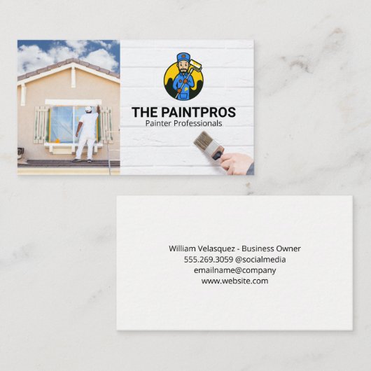 House Trimで作業する画家 名刺 (正面/裏面)