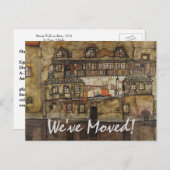 House Wall on River by Schiele,住所の変更 案内ポストカード (正面/裏面)