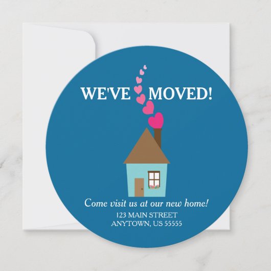 House with ハートAbove Chimney,引っ越しました 案内状 (正面)