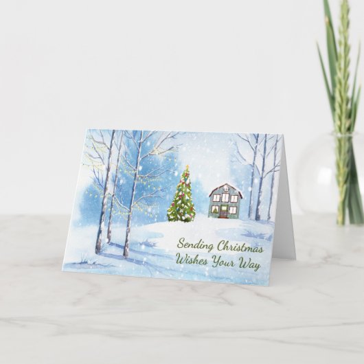 House & Woods Cardのクリスマスシーン シーズンカード (正面)