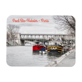 Houseboats moored  near Pont Bir-Hakeim - Paris マグネット