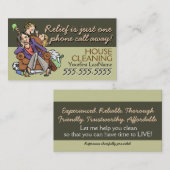 Housecleaning.Maidサービス。カスタムな文字か色 名刺 (正面/裏面)