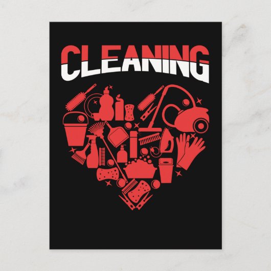 Housekeeping Cleaning Heart Vacuum Cleaner Houseke ポストカード (正面)