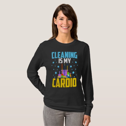 Housekeeping House Keeper Cleaning Is My Cardio Tシャツ (正面フル)