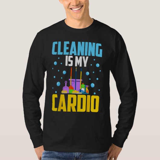 Housekeeping House Keeper Cleaning Is My Cardio Tシャツ (正面)