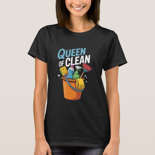 Housekeeping Housekeeper and Cleaner, Queen of Cle Tシャツ (正面)