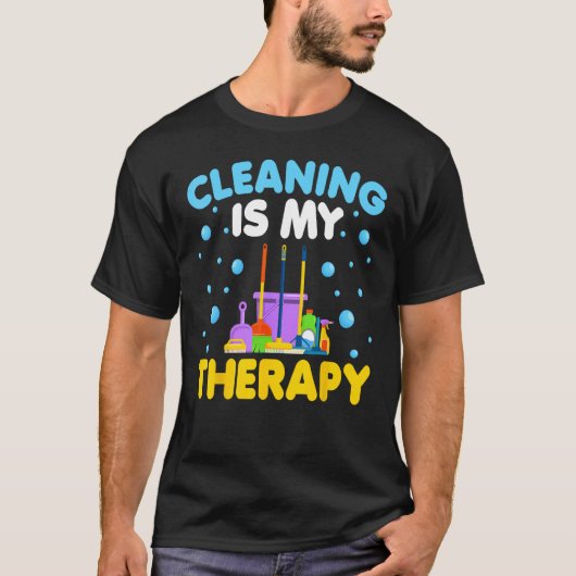 Housekeeping Housekeeper Cleaning Is My Therapy Tシャツ (正面)