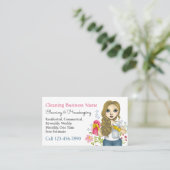 Housekeeping Maid Cleaning Services Floral 名刺 (スタンド正面)