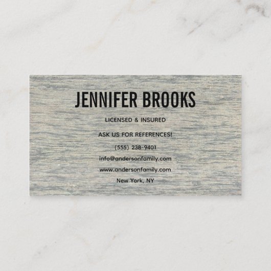 Housekeeping Maid Service Cleaning Professional 名刺 (裏面)