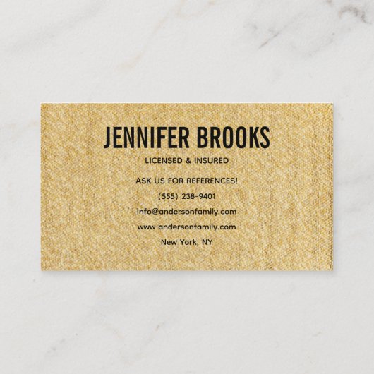 Housekeeping Maid Service Cleaning Professional 名刺 (裏面)