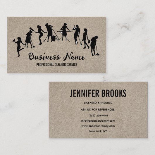 Housekeeping Maid Service Cleaning Professional 名刺 (正面/裏面)