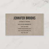 Housekeeping Maid Service Cleaning Professional 名刺 (裏面)