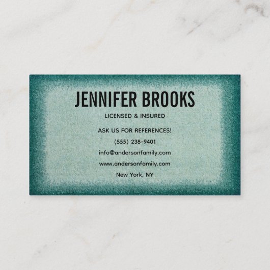 Housekeeping Maid Service Cleaning Professional 名刺 (裏面)