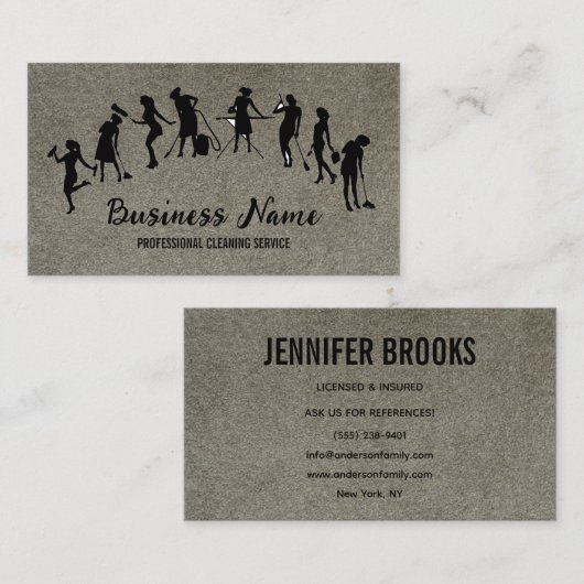 Housekeeping Maid Service Cleaning Professional 名刺 (正面/裏面)