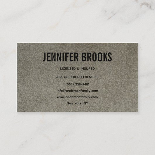 Housekeeping Maid Service Cleaning Professional 名刺 (裏面)