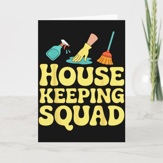 Housekeeping Squad Funny Cleaning Crew Team Maids  カード (正面)