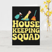 Housekeeping Squad Funny Cleaning Crew Team Maids  カード (黄色い花)