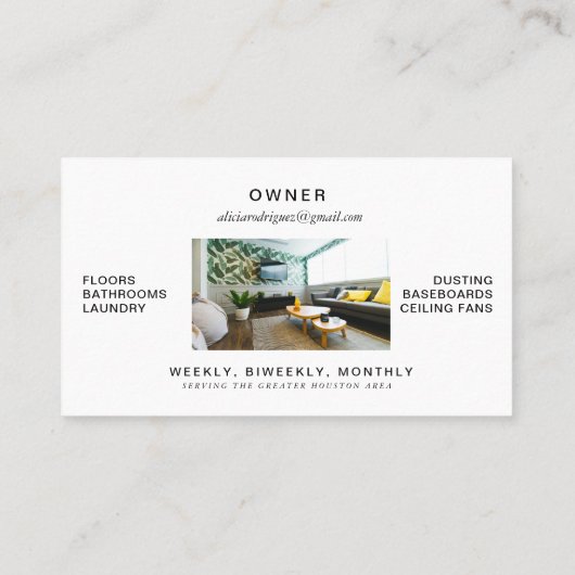 Housekeing Cleaning Servicesの2枚の写真 名刺 (裏面)