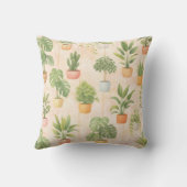 houseplant pattern with potted indoor クッション (裏面)