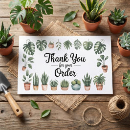 Houseplant Small Business Thank You Business Card 名刺