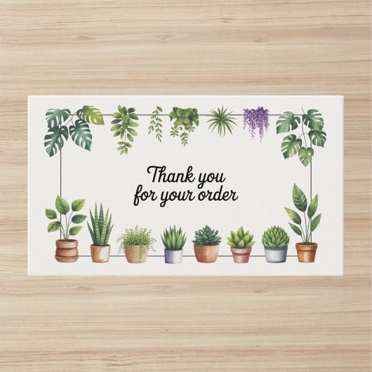 Houseplant Small Business Thank You Business Card 名刺