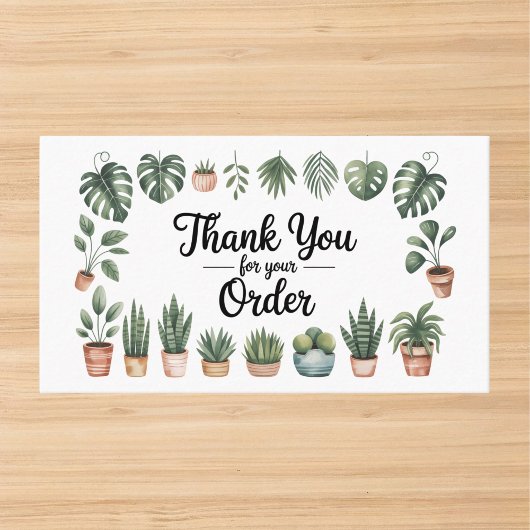 Houseplant Small Business Thank You Business Card 名刺