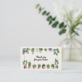 Houseplant Small Business Thank You Business Card 名刺 (スタンド正面)