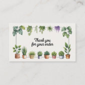Houseplant Small Business Thank You Business Card 名刺 (正面)