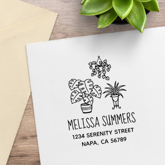 Houseplants Hobby Address ラバースタンプ