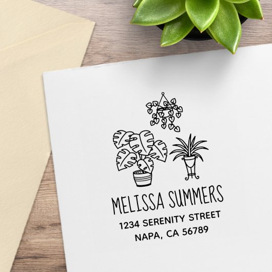 Houseplants Hobby Address ラバースタンプ