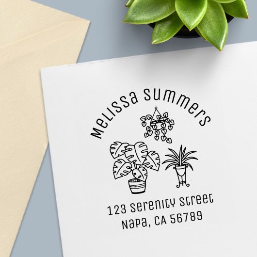 Houseplants Hobby Arch Address セルフインキングスタンプ