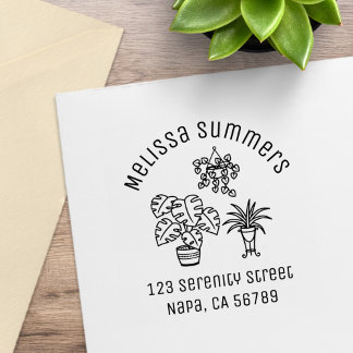 Houseplants Hobby Arch Address ラバースタンプ