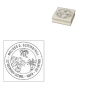 Houseplants Hobby Round Address ラバースタンプ (押印)