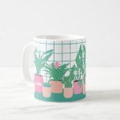 Houseplants Personalised Name Mug コーヒーマグカップ (正面左)