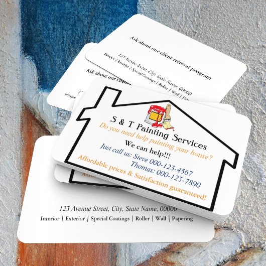 House's 絵画 Services Business Cardテンプレート 名刺
