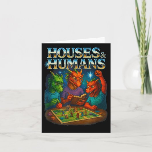 Houses And Humans Funny Gaming Rpg Gamers Men Wome カード (正面)