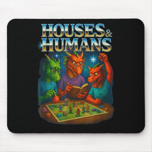 Houses And Humans Funny Gaming Rpg Gamers Men Wome マウスパッド (正面)