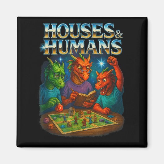 Houses And Humans Funny Gaming Rpg Gamers Men Wome マグネット (正面)