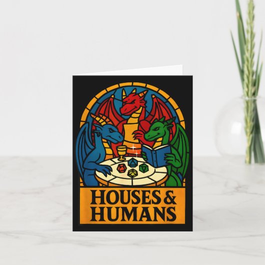 Houses And Humans Funny Rpg Nerdy Gamers Men Women カード (正面)