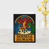 Houses And Humans Funny Rpg Nerdy Gamers Men Women カード (黄色い花)