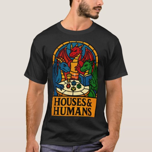 Houses And Humans Funny Rpg Nerdy Gamers Men Women Tシャツ (正面)