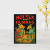 Houses And Humans Gaming Funny Rpg Gamer Men Boys  カード (黄色い花)