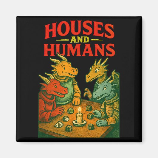 Houses And Humans Gaming Funny Rpg Gamer Men Boys  マグネット (正面)