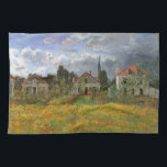 Houses at Argenteuil by Claude Monet,ヴィンテージ・アート キッチンタオル<br><div class="desc">Claude MonetのArgenteuil (1873)の家はヴィンテージの印象派の美術素晴らし建築絵画建築だ。フランスのアルゼンテウイルの小さな村で曇った日に、フローラの春の牧草地に咲く花。住宅街の隣に並ぶ農家。アーティストについて：クロード・モネは印象派の運動の創始者であフランスのり、彼の絵画の大半は絵画、（野外で）スタイルの印象派の風景を楽しむことができる。</div>